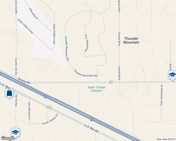 map of restaurants, bars, coffee shops, grocery stores, and more near 203 Thunder Mountain Road in Edgewood