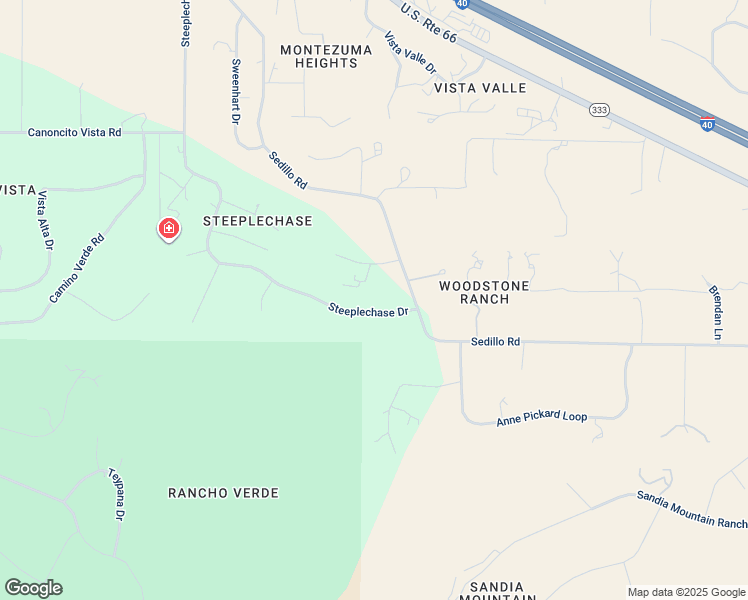 map of restaurants, bars, coffee shops, grocery stores, and more near 9 Futurity Place in Tijeras