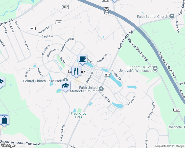 map of restaurants, bars, coffee shops, grocery stores, and more near 3909 Lilac Alley in Lake Park