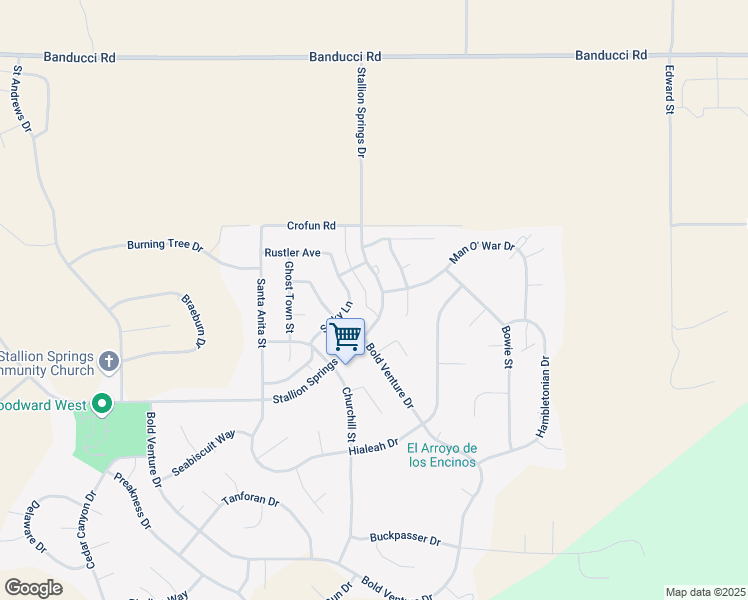 map of restaurants, bars, coffee shops, grocery stores, and more near 27651 Stallion Springs Drive in Tehachapi