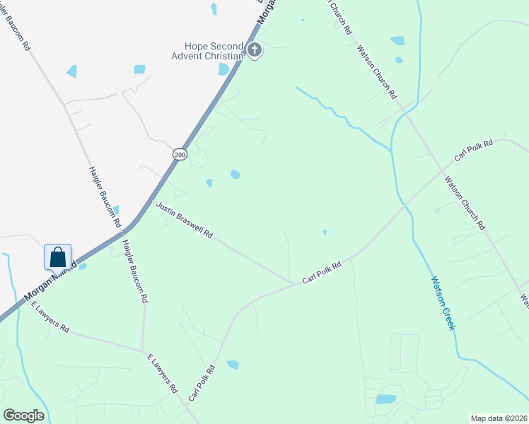 map of restaurants, bars, coffee shops, grocery stores, and more near 6603 Justin Braswell Road in Monroe