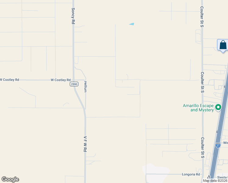 map of restaurants, bars, coffee shops, grocery stores, and more near Fewell in Amarillo