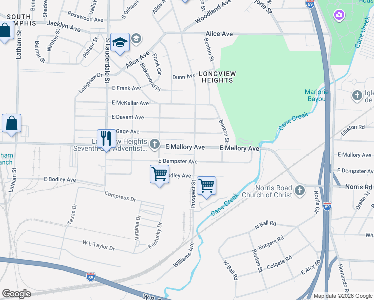 map of restaurants, bars, coffee shops, grocery stores, and more near 768 East Mallory Avenue in Memphis