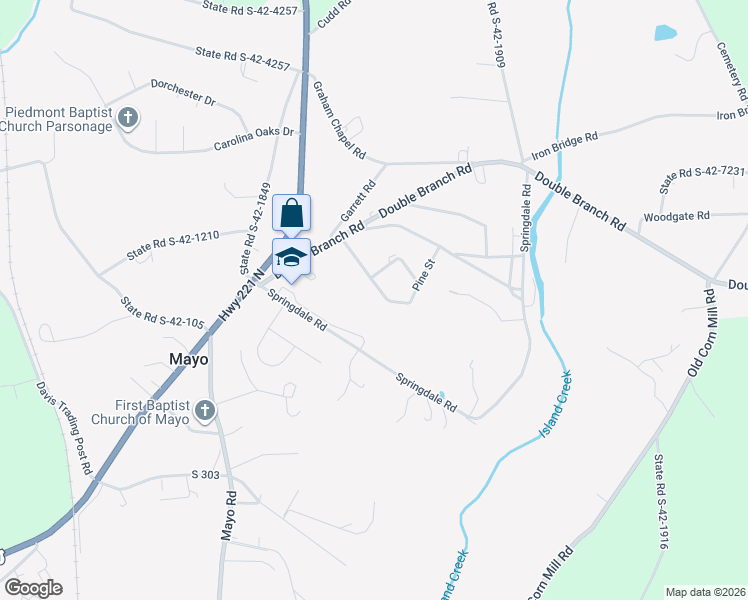 map of restaurants, bars, coffee shops, grocery stores, and more near 170 Shady Grove Road in Cowpens