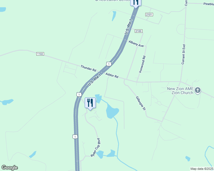 map of restaurants, bars, coffee shops, grocery stores, and more near Felix Drive in Moore County