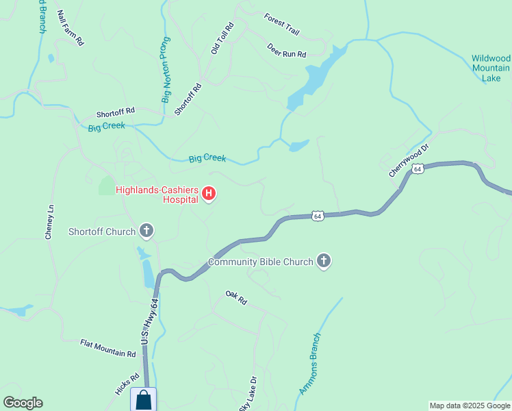 map of restaurants, bars, coffee shops, grocery stores, and more near 130 Buckberry Road in Highlands