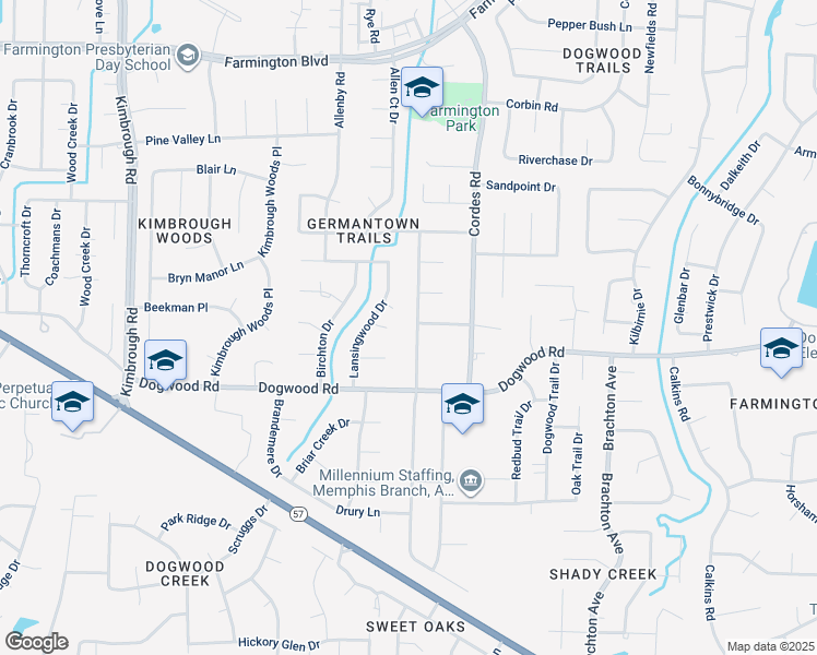 map of restaurants, bars, coffee shops, grocery stores, and more near 2291 Windy Oaks Dr in Germantown