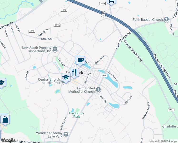 map of restaurants, bars, coffee shops, grocery stores, and more near 3909 Lilac Alley in Lake Park