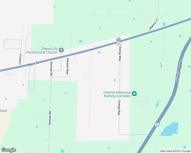 map of restaurants, bars, coffee shops, grocery stores, and more near 25 Janski Lane in Vilonia