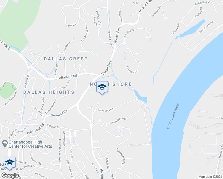 map of restaurants, bars, coffee shops, grocery stores, and more near in Chattanooga