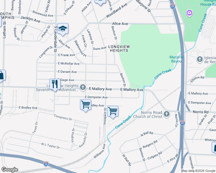 map of restaurants, bars, coffee shops, grocery stores, and more near 814 East Mallory Avenue in Memphis
