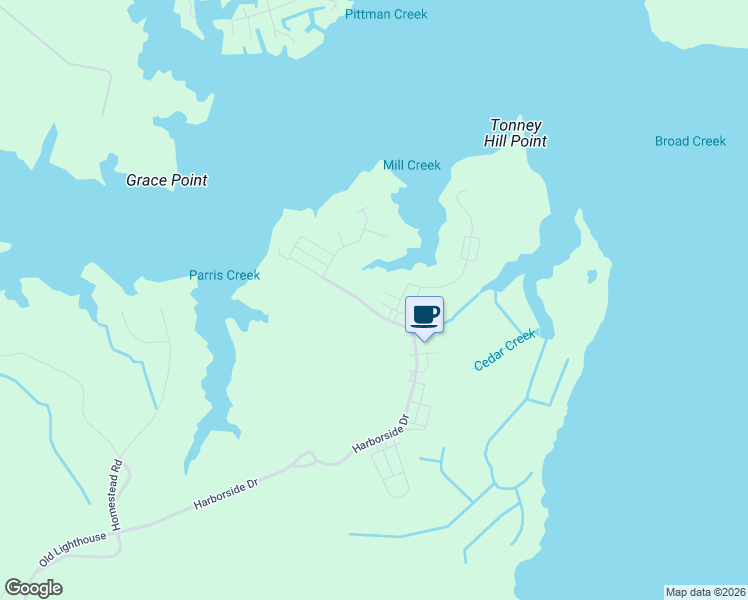 map of restaurants, bars, coffee shops, grocery stores, and more near 628 Harborside Drive in Oriental