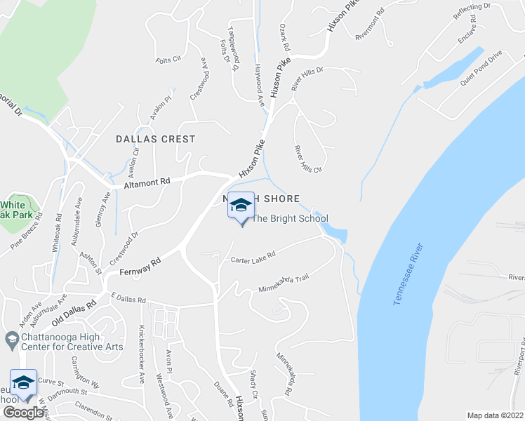 map of restaurants, bars, coffee shops, grocery stores, and more near in Chattanooga