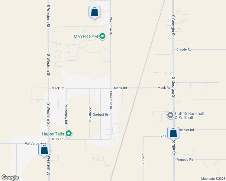 map of restaurants, bars, coffee shops, grocery stores, and more near 11805 Chapman Drive in Amarillo
