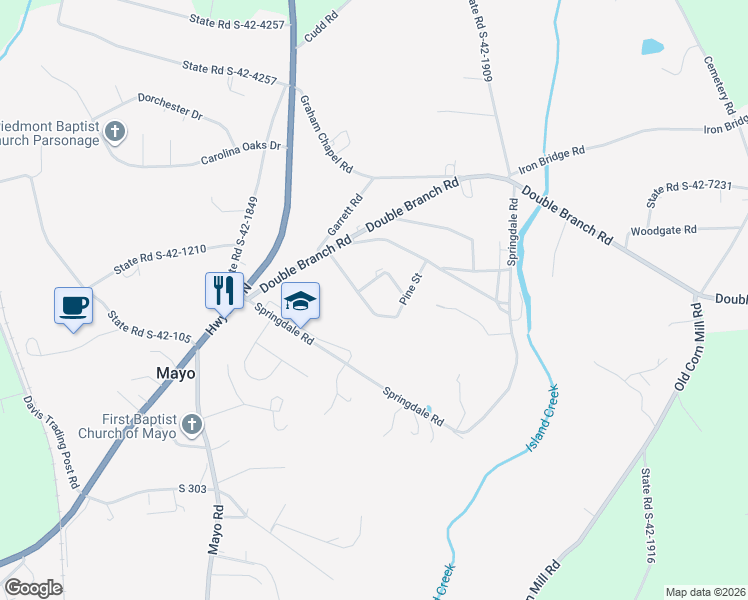 map of restaurants, bars, coffee shops, grocery stores, and more near 170 Shady Grove Road in Cowpens