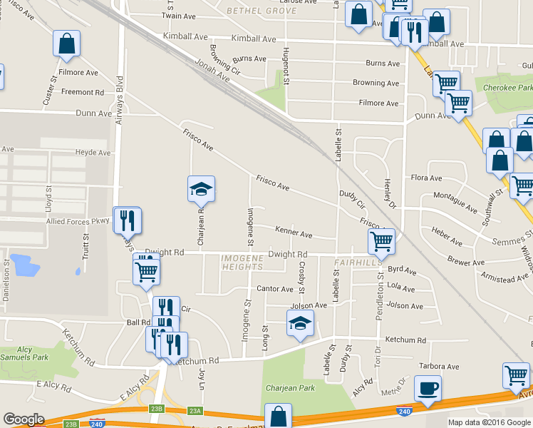 map of restaurants, bars, coffee shops, grocery stores, and more near 2525 Brian Cove in Memphis