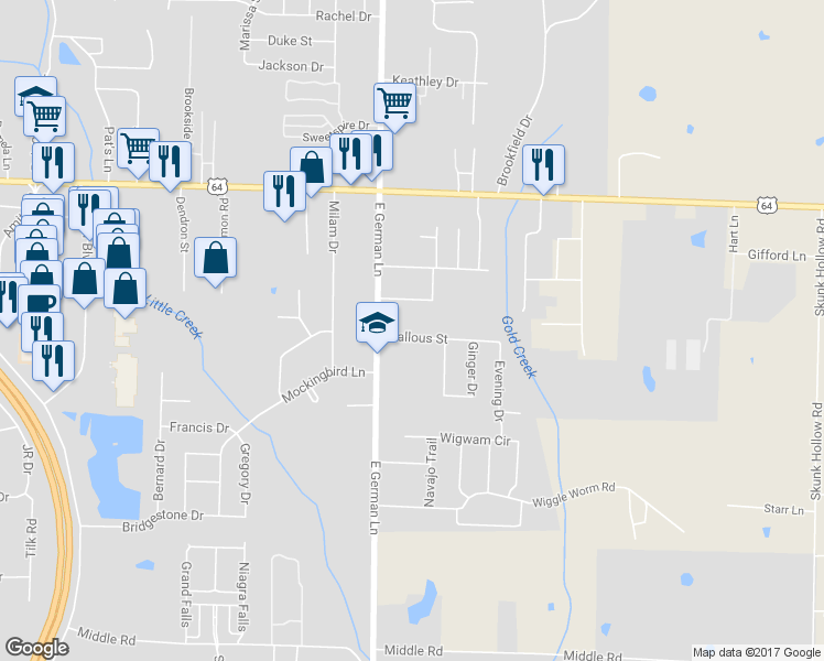 map of restaurants, bars, coffee shops, grocery stores, and more near 1940 Hallous Street in Conway
