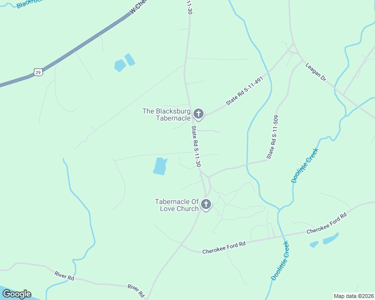 map of restaurants, bars, coffee shops, grocery stores, and more near 201-213 Bolton Parker Rd in Blacksburg