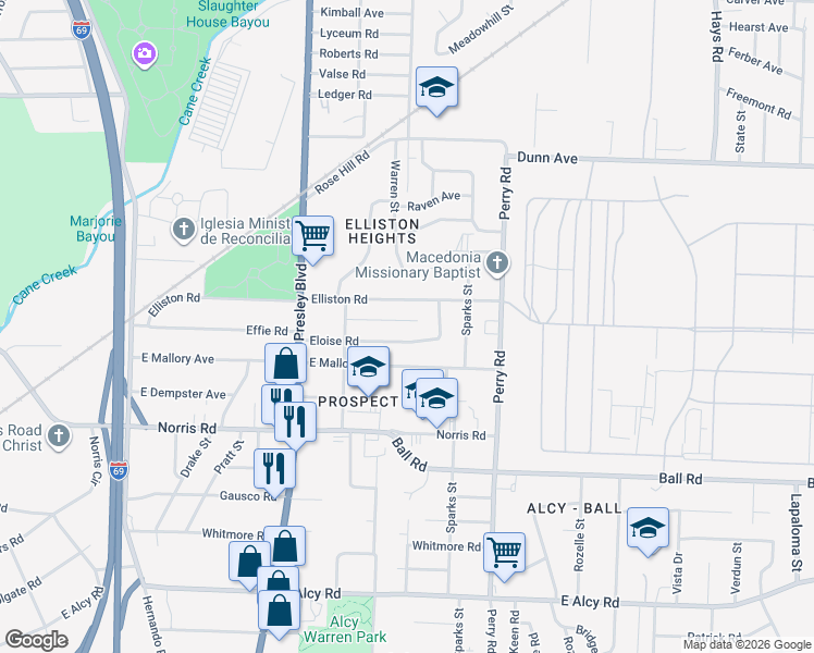map of restaurants, bars, coffee shops, grocery stores, and more near in Memphis