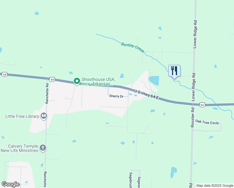 map of restaurants, bars, coffee shops, grocery stores, and more near 9 Sherry Drive in Conway