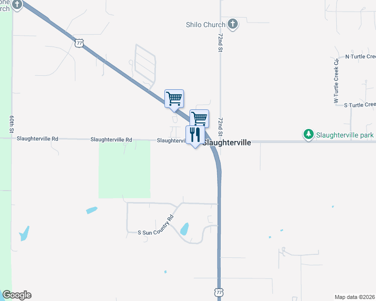 map of restaurants, bars, coffee shops, grocery stores, and more near 7000 Slaughterville Rd in Lexington