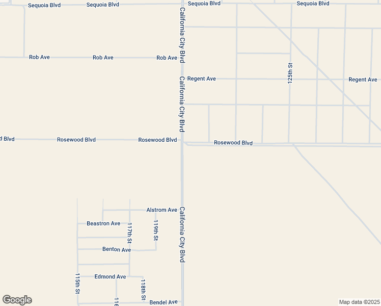 map of restaurants, bars, coffee shops, grocery stores, and more near California City Boulevard in Kern County