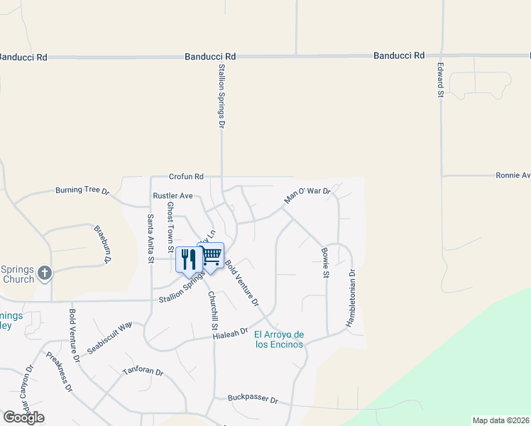 map of restaurants, bars, coffee shops, grocery stores, and more near 27661 Man O' War Drive in Tehachapi