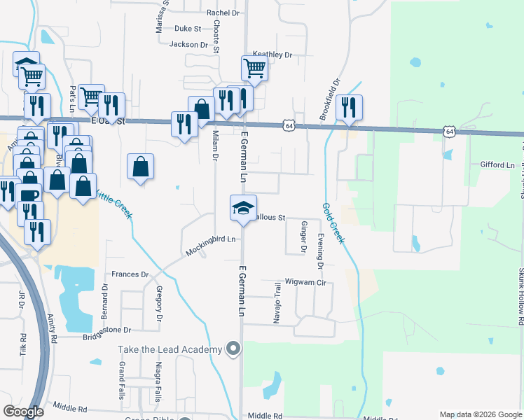 map of restaurants, bars, coffee shops, grocery stores, and more near 1940 Hallous Street in Conway