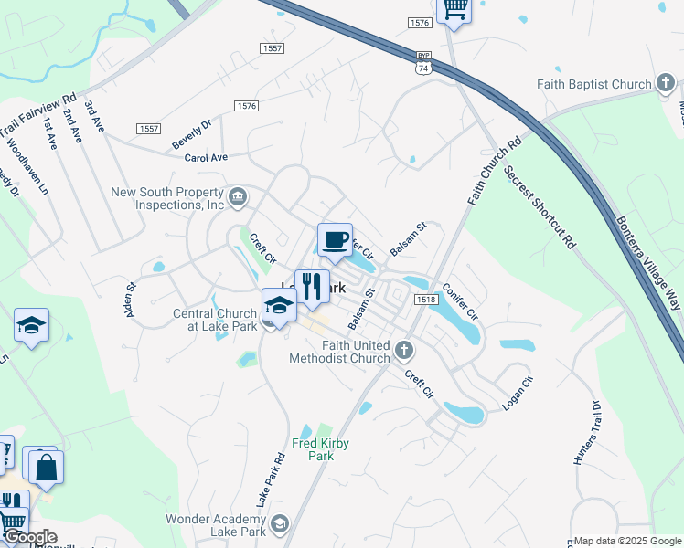 map of restaurants, bars, coffee shops, grocery stores, and more near 4505 Sages Avenue in Indian Trail