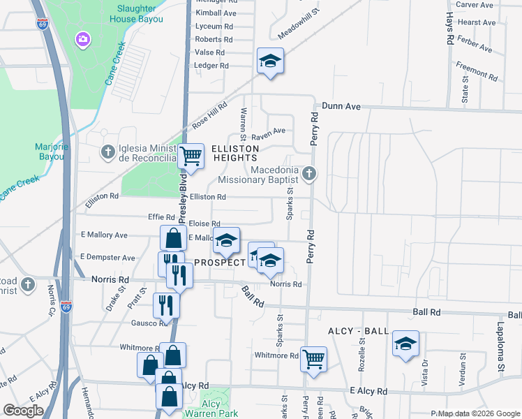 map of restaurants, bars, coffee shops, grocery stores, and more near in Memphis