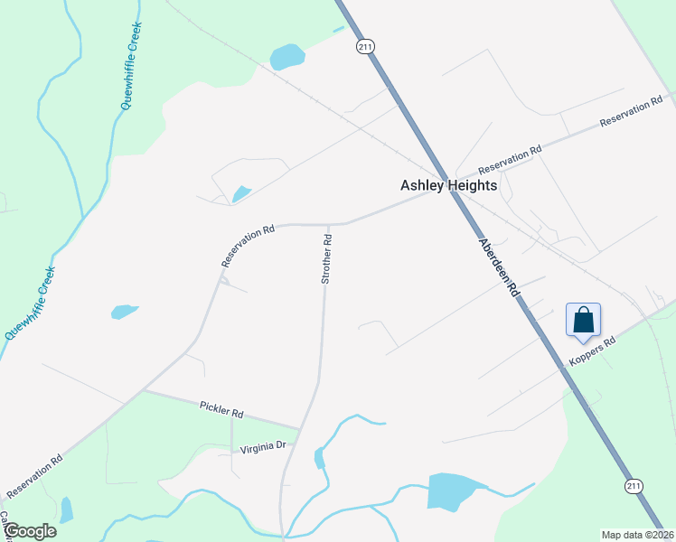 map of restaurants, bars, coffee shops, grocery stores, and more near 256 Strother Road in Aberdeen