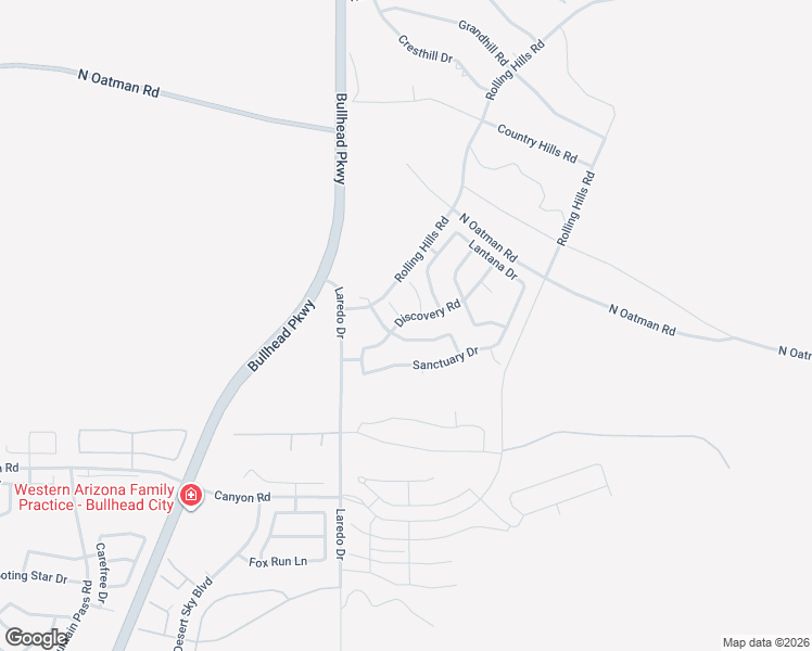 map of restaurants, bars, coffee shops, grocery stores, and more near 2633 Discovery Road in Bullhead City