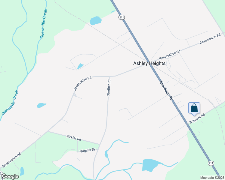 map of restaurants, bars, coffee shops, grocery stores, and more near 225 Strother Road in Aberdeen