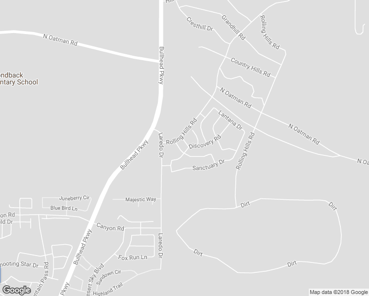 map of restaurants, bars, coffee shops, grocery stores, and more near 2625 Discovery Road in Bullhead City