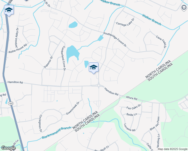 map of restaurants, bars, coffee shops, grocery stores, and more near 15340 Smith Road in Charlotte