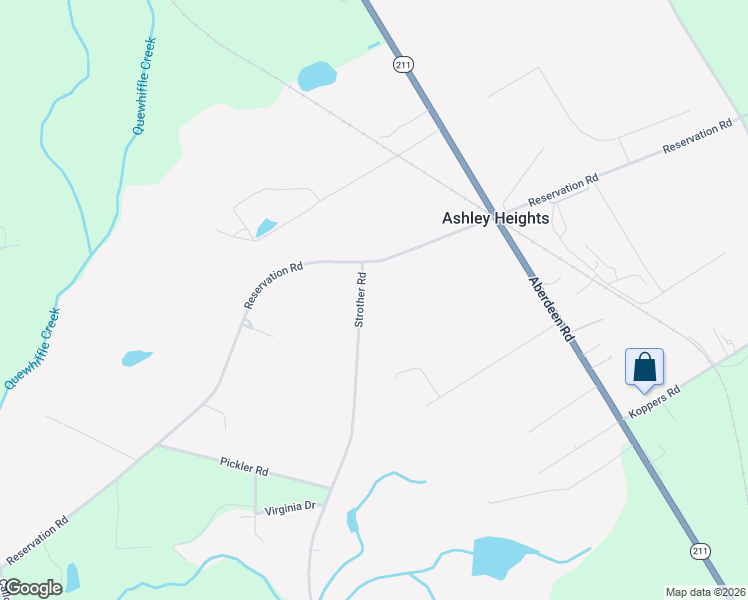 map of restaurants, bars, coffee shops, grocery stores, and more near 225 Strother Road in Aberdeen