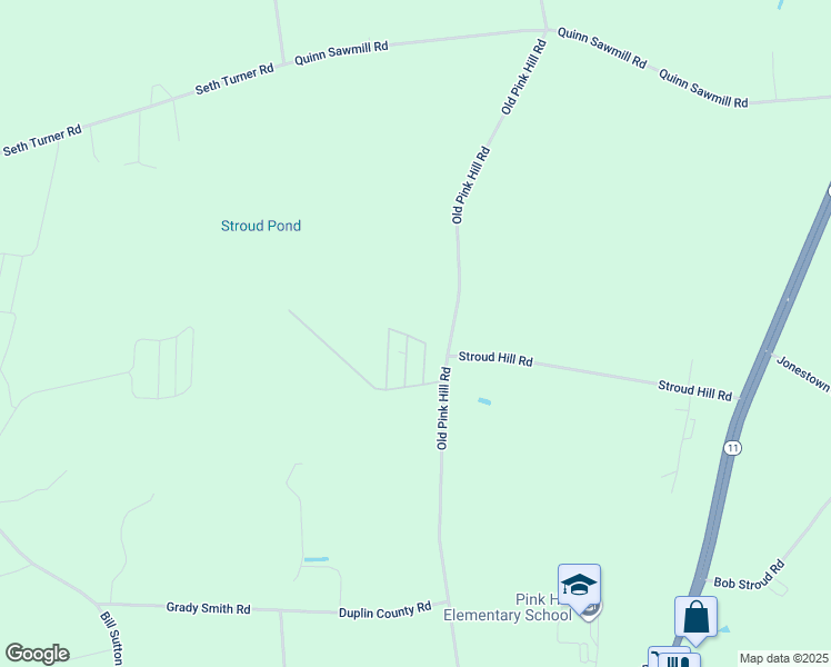 map of restaurants, bars, coffee shops, grocery stores, and more near 3747 Neffie Lane in Pink Hill