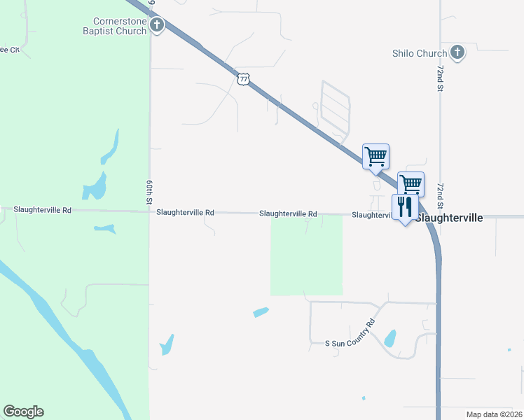 map of restaurants, bars, coffee shops, grocery stores, and more near 6451 Slaughterville Road in Lexington