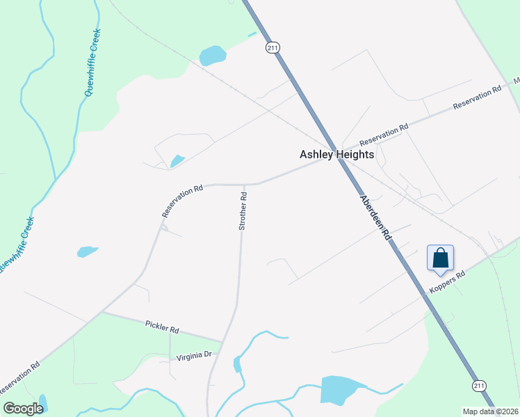 map of restaurants, bars, coffee shops, grocery stores, and more near 225 Strother Road in Aberdeen