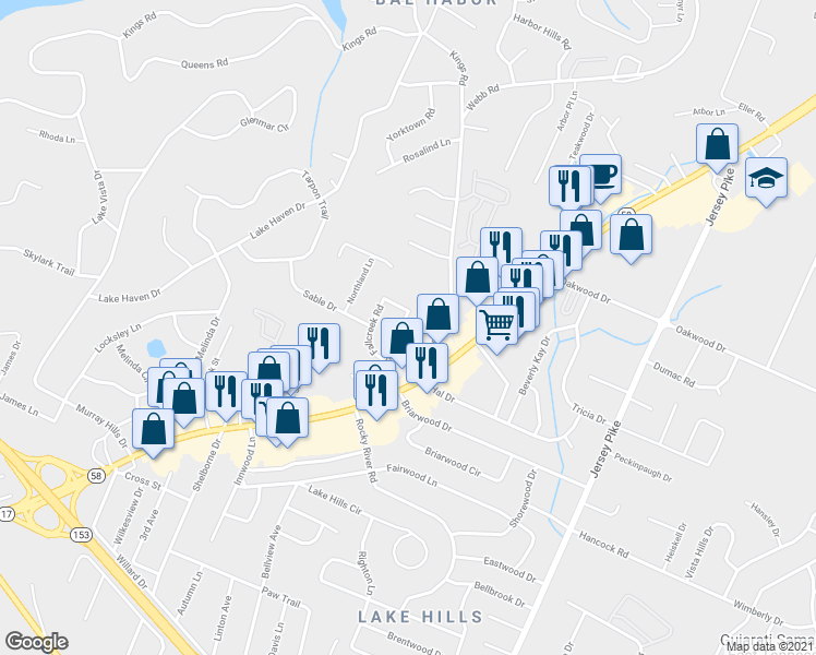 map of restaurants, bars, coffee shops, grocery stores, and more near 4632 Trailwood Drive in Chattanooga