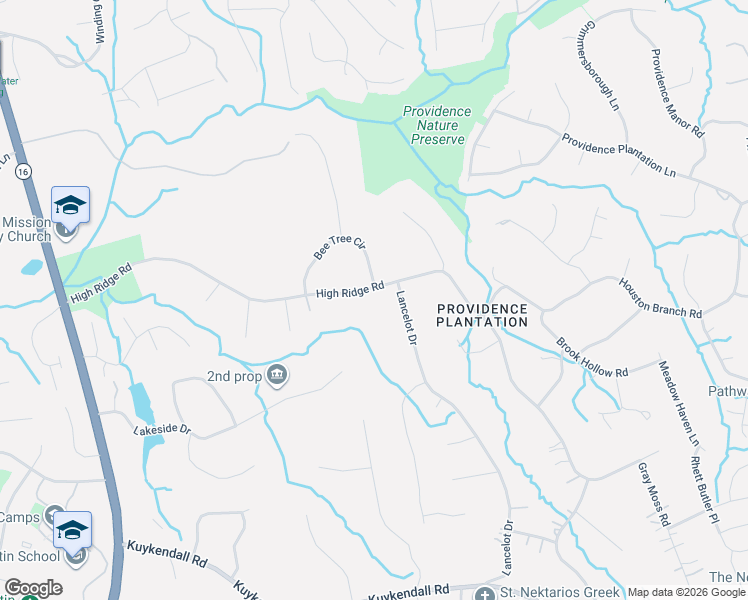 map of restaurants, bars, coffee shops, grocery stores, and more near 3403 High Ridge Road in Charlotte