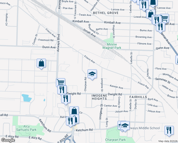 map of restaurants, bars, coffee shops, grocery stores, and more near 2422 Charjean Cove in Memphis