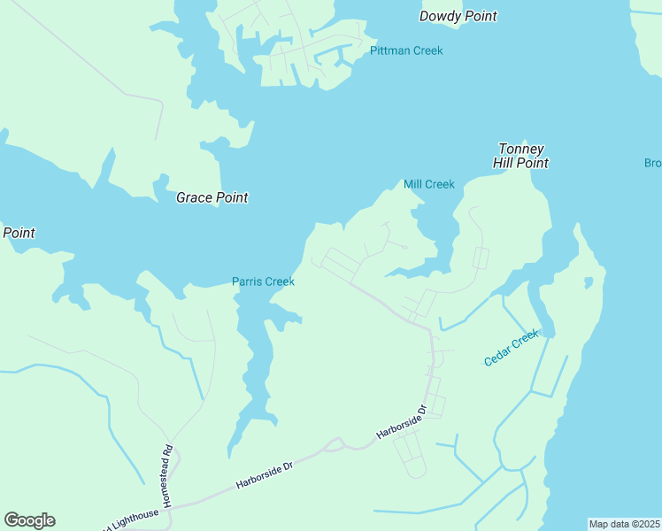 map of restaurants, bars, coffee shops, grocery stores, and more near 834 East Harborside Road in Oriental
