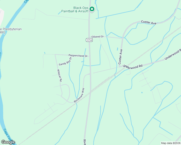 map of restaurants, bars, coffee shops, grocery stores, and more near 1848 River Road in Fayetteville