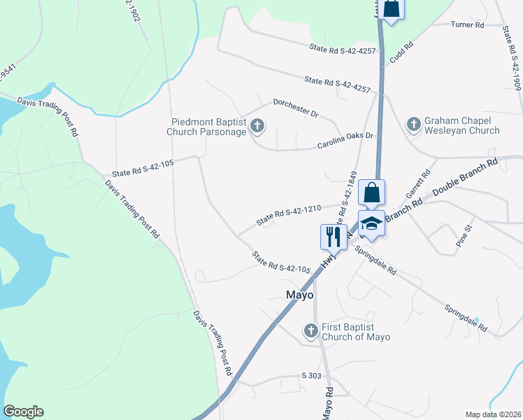 map of restaurants, bars, coffee shops, grocery stores, and more near 3250 State Road S-42-1210 in Chesnee