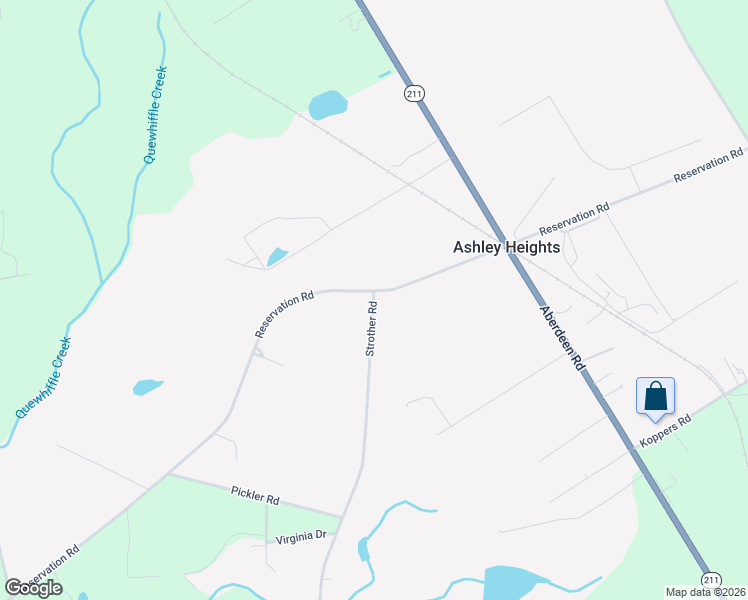 map of restaurants, bars, coffee shops, grocery stores, and more near 225 Strother Road in Aberdeen