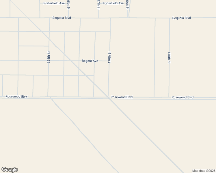 map of restaurants, bars, coffee shops, grocery stores, and more near 130th Street in Kern County
