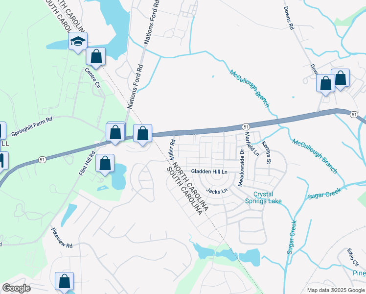 map of restaurants, bars, coffee shops, grocery stores, and more near 13147 Jacks Lane in Pineville