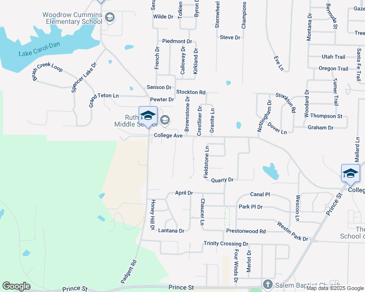 map of restaurants, bars, coffee shops, grocery stores, and more near 805 Brownstone Drive in Conway