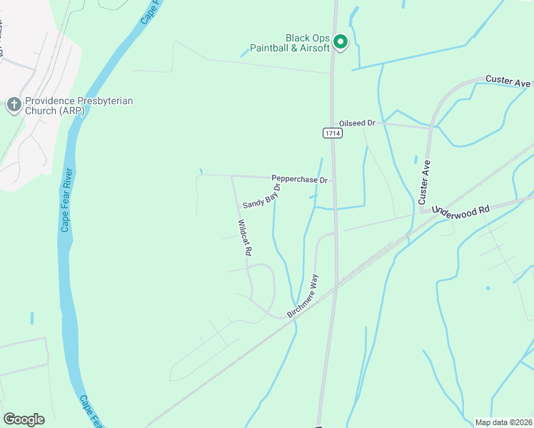 map of restaurants, bars, coffee shops, grocery stores, and more near 1526-1534 Sandy Bay Drive in Fayetteville